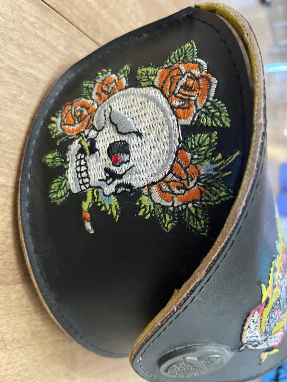 Ed Hardy Black And Embroidered Vintage Eyeglasses Case. Good Condition.